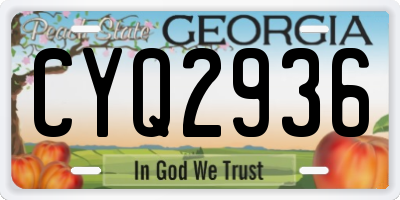 GA license plate CYQ2936