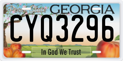 GA license plate CYQ3296