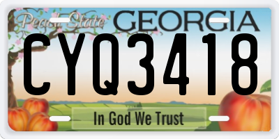 GA license plate CYQ3418