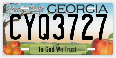 GA license plate CYQ3727
