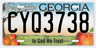GA license plate CYQ3738