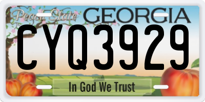 GA license plate CYQ3929