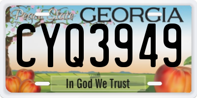 GA license plate CYQ3949