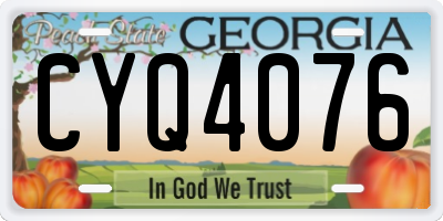 GA license plate CYQ4076
