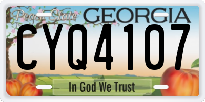 GA license plate CYQ4107