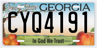 GA license plate CYQ4191