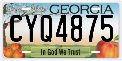 GA license plate CYQ4875