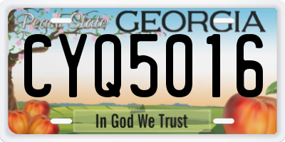 GA license plate CYQ5016