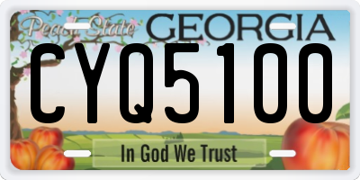 GA license plate CYQ5100