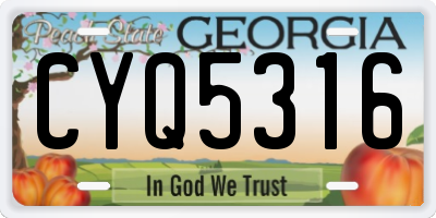 GA license plate CYQ5316