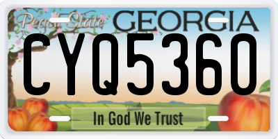 GA license plate CYQ5360