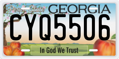 GA license plate CYQ5506