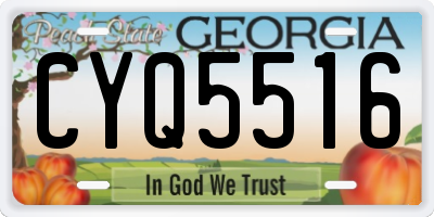 GA license plate CYQ5516