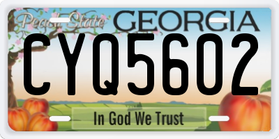 GA license plate CYQ5602