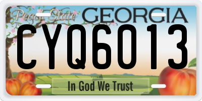 GA license plate CYQ6013
