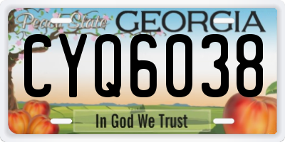 GA license plate CYQ6038