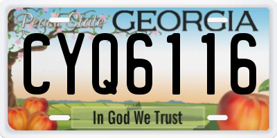 GA license plate CYQ6116