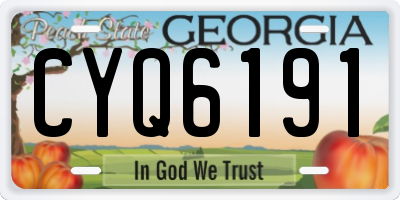 GA license plate CYQ6191