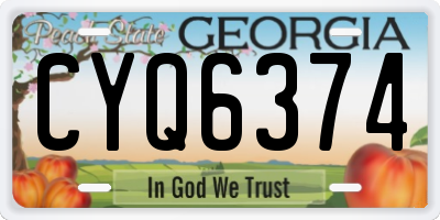 GA license plate CYQ6374