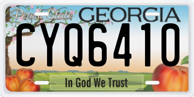 GA license plate CYQ6410