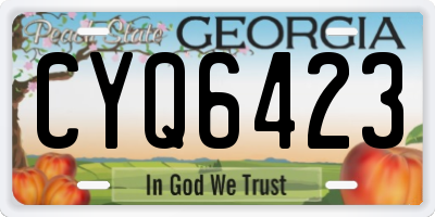 GA license plate CYQ6423