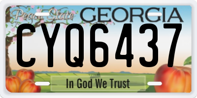 GA license plate CYQ6437