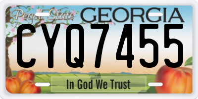 GA license plate CYQ7455