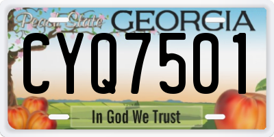 GA license plate CYQ7501