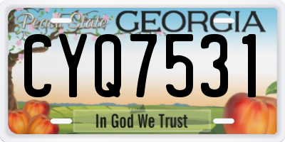 GA license plate CYQ7531