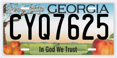 GA license plate CYQ7625