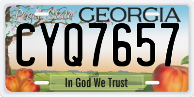 GA license plate CYQ7657