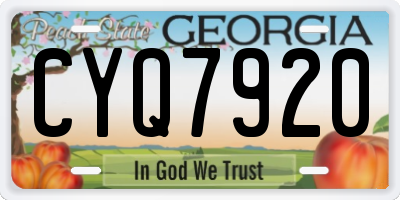 GA license plate CYQ7920