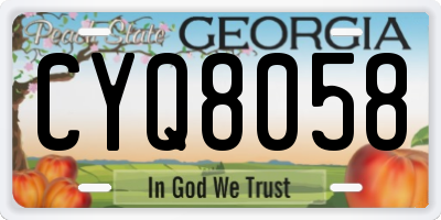 GA license plate CYQ8058