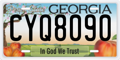 GA license plate CYQ8090