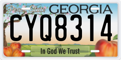 GA license plate CYQ8314