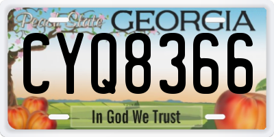 GA license plate CYQ8366