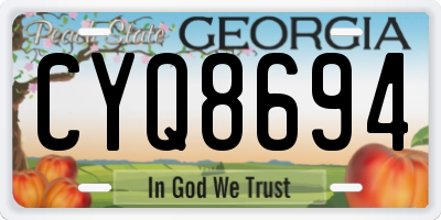 GA license plate CYQ8694