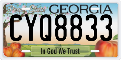 GA license plate CYQ8833