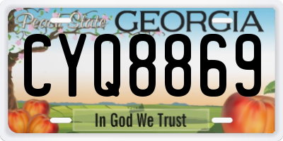 GA license plate CYQ8869