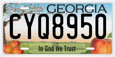 GA license plate CYQ8950