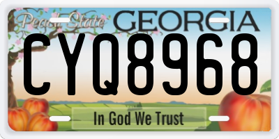 GA license plate CYQ8968
