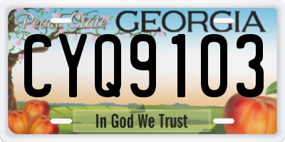 GA license plate CYQ9103
