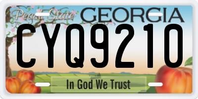 GA license plate CYQ9210