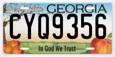GA license plate CYQ9356