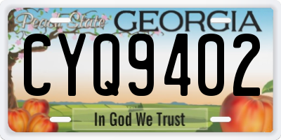 GA license plate CYQ9402