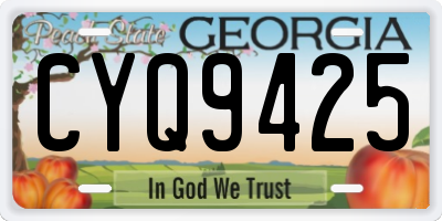 GA license plate CYQ9425