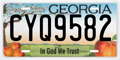 GA license plate CYQ9582