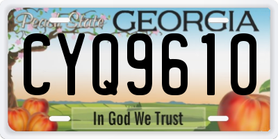 GA license plate CYQ9610