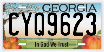 GA license plate CYQ9623