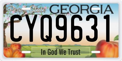 GA license plate CYQ9631